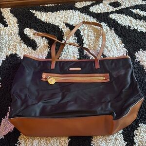 Micheal Kors | Kempton Black and Brown Nylon Tote Bag
